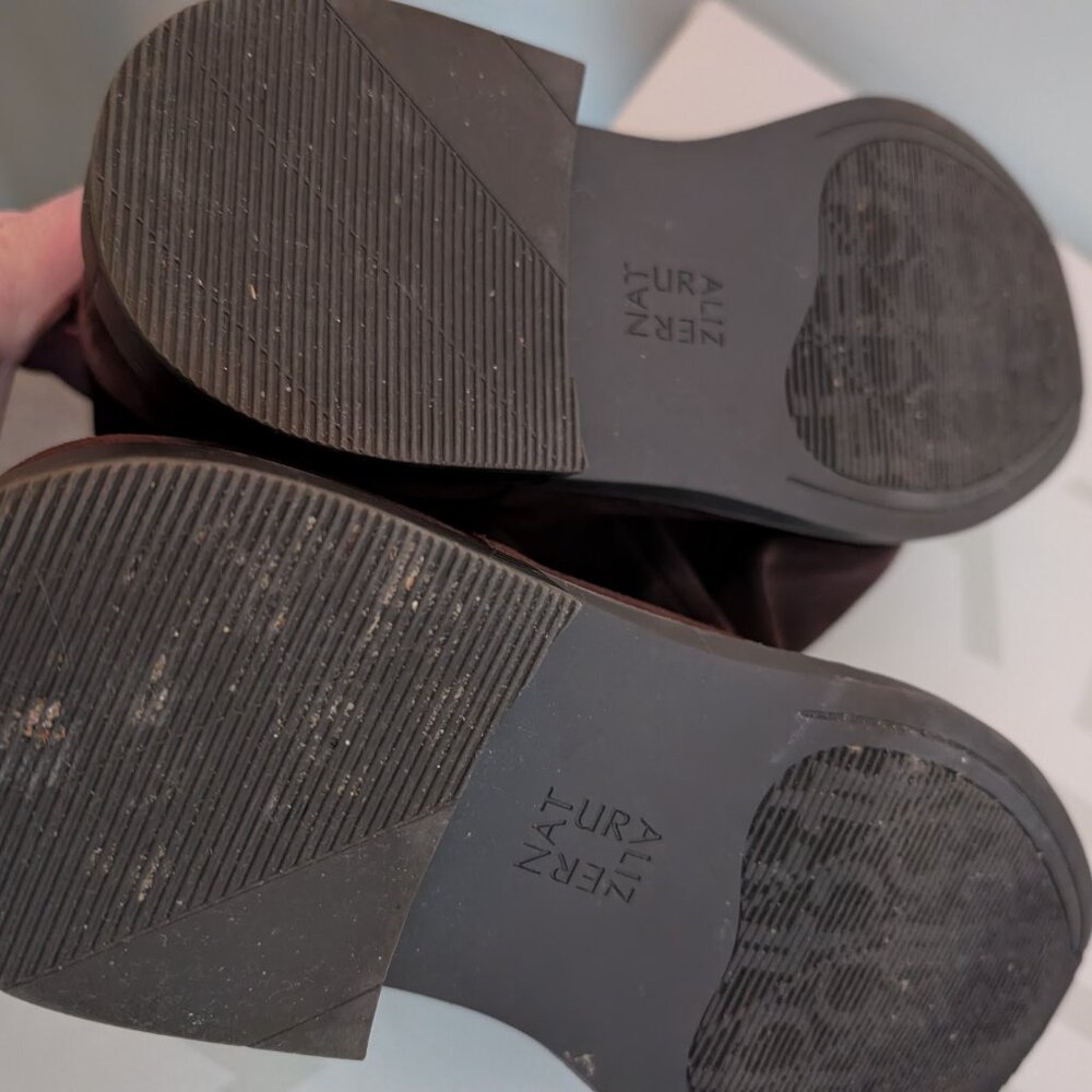 Naturalizer OnTime Knee High (Wide Calf), Chocolate Brown Suede Size 9 Wide - Picture 6 of 7